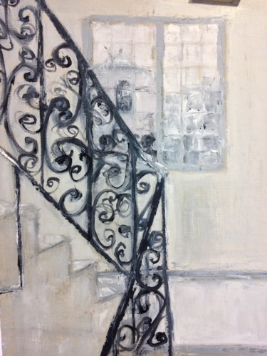 Peinture intitulée "Stairway" par S Hottelet (SHO), Œuvre d'art originale, Huile