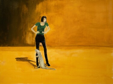 Malarstwo zatytułowany „Iguana girl” autorstwa Shoujie Sun, Oryginalna praca, Akwarela