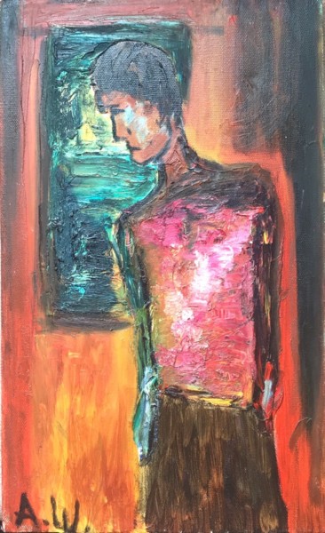 Картина под названием "Угрызение совести" - Анжелика Шпортун, Подлинное произведение искусства, Масло