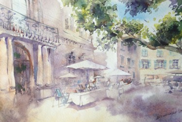 Painting titled "Provence" by Alexandra Shrayner, Original Artwork, Watercolor