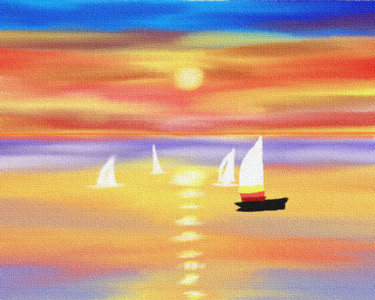 Digital Arts με τίτλο "sailing" από Shreya Sham, Αυθεντικά έργα τέχνης, Ψηφιακή ζωγραφική