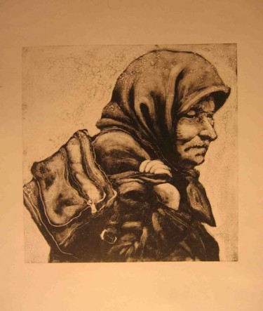 Отпечатки и Гравюры под названием "oldwoman" - Yury Shtapakov, Подлинное произведение искусства