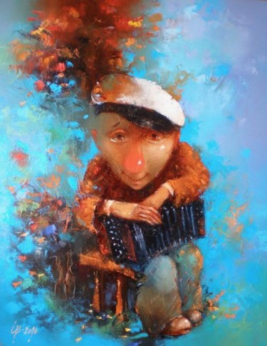 Painting titled "Свадебный гармонист" by Stepan Verbeshchuk, Original Artwork