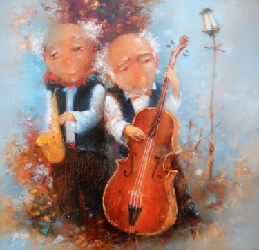 Painting titled "Дуэт" by Stepan Verbeshchuk, Original Artwork