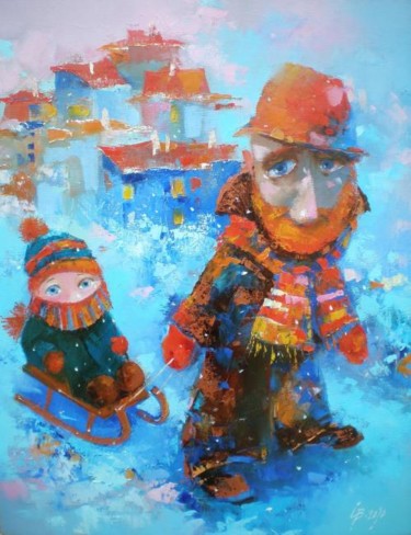 Painting titled "Мой папа" by Stepan Verbeshchuk, Original Artwork