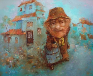 Картина под названием "Наш любимый почталь…" - Stepan Verbeshchuk, Подлинное произведение искусства