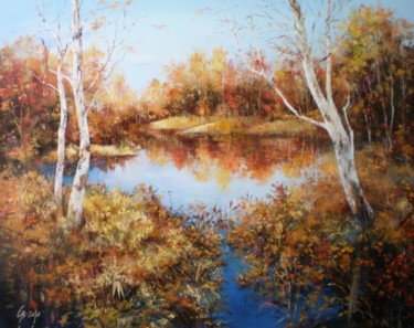 Painting titled "Золотая осень" by Stepan Verbeshchuk, Original Artwork