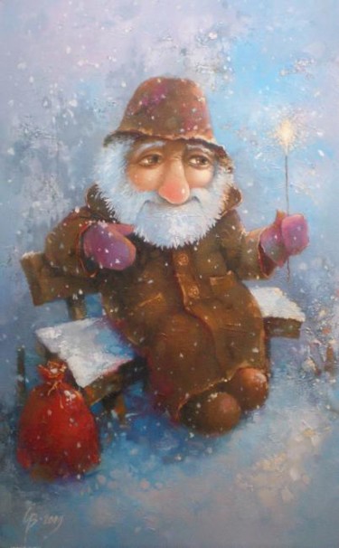 Картина под названием "С новым годом!" - Stepan Verbeshchuk, Подлинное произведение искусства