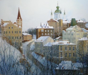 Painting titled "Зима на Андреевском…" by Stepan Verbeshchuk, Original Artwork