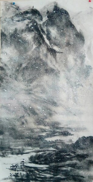 Peinture intitulée "vagabondage, le nei…" par Shuang Gao, Œuvre d'art originale, Encre