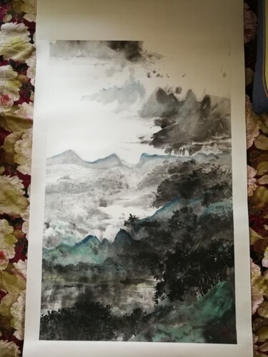 Painting titled "qi" by Shuang Gao, Original Artwork, Ink