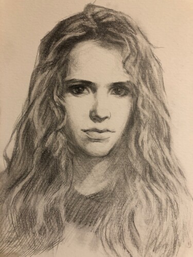 绘画 标题为“Portrait jeune femme” 由爽 高, 原创艺术品, 铅笔