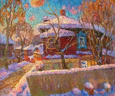 Painting titled "Winter/ Зима" by Shubnikov, Original Artwork