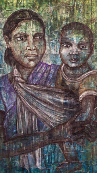 Painting titled "Mother and Child" by Artist Shuchi, Original Artwork, Acrylic