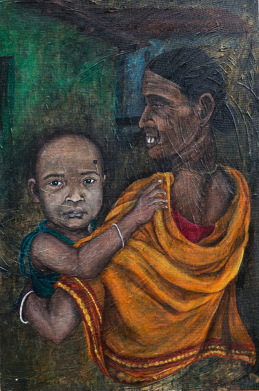 Painting titled "Generations Together" by Artist Shuchi, Original Artwork, Acrylic