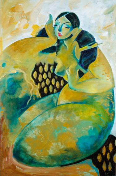Peinture intitulée "Young Lady" par Shuren, Œuvre d'art originale, Huile