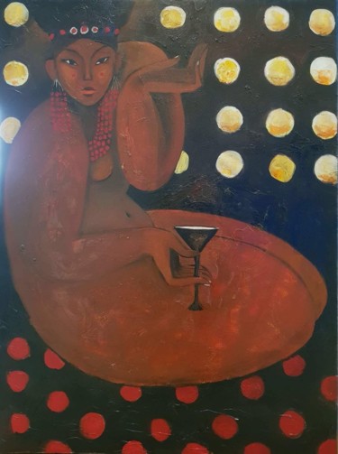 Pintura titulada "Buryat Girl" por Shuren, Obra de arte original, Oleo