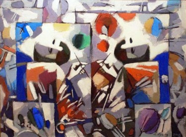 Картина под названием "Искусство сравнения" - Andrey Shustov, Подлинное произведение искусства, Масло
