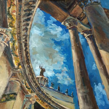 Painting titled "Skyward" by Ekaterina Shuvalova, Original Artwork, Oil Mounted on Wood Stretcher frame