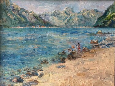 Pittura intitolato "Boka Kotorska Bay" da Ekaterina Shuvalova, Opera d'arte originale, Olio Montato su Telaio per barella in…