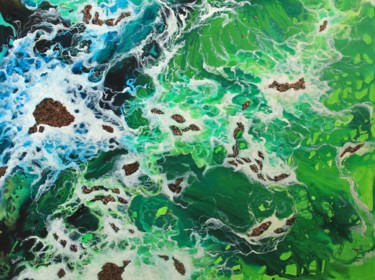 Painting titled "Ocean Hues" by Shveta Saxena, Original Artwork, Acrylic