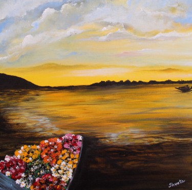 Painting titled "Morning Glory" by Shveta Saxena, Original Artwork, Acrylic