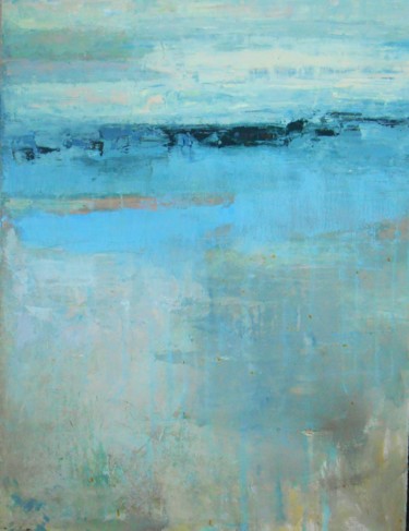 Painting titled "Blue waves" by Viktoria Shvoren, Original Artwork, Oil