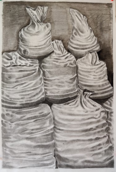 Drawing titled "some movement" by Shweta Kumari, Original Artwork, Charcoal