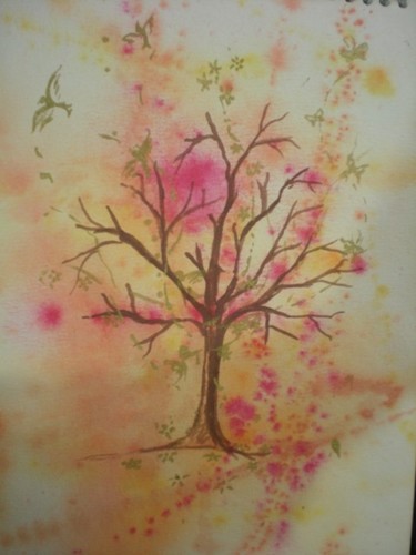 Painting titled "Tree of peace" by Shweta Tiwary, Original Artwork, Oil
