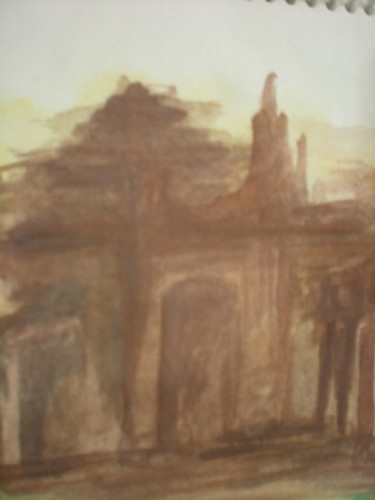 Painting titled "Ruins" by Shweta Tiwary, Original Artwork, Oil
