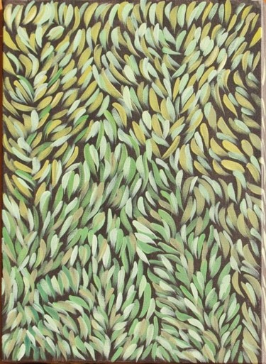 Painting titled "Green Fields" by Galia Shy, Original Artwork, Acrylic