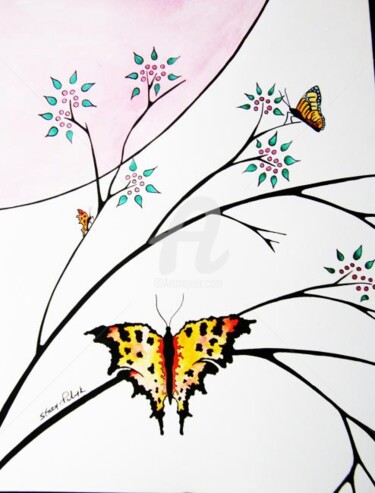 Painting titled "Butterfly" by Stace & Amanda Pshyk, Original Artwork