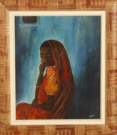 Pintura titulada "Granjera de Ahmedab…" por Shylai, Obra de arte original