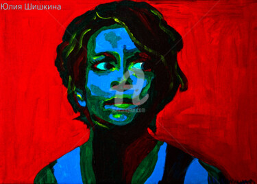 Peinture intitulée "self-portrait" par Yuliia Shyshkina, Œuvre d'art originale, Acrylique