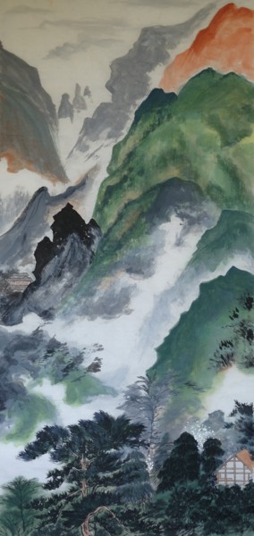 Dessin intitulée "Landscape" par Sy Chan, Œuvre d'art originale, Autre