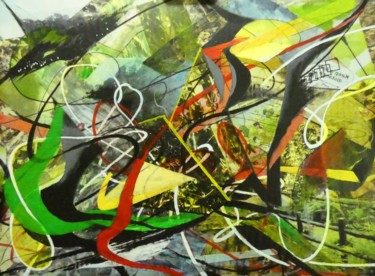 Peinture intitulée "Virus Storm" par Sy Chan, Œuvre d'art originale, Collages