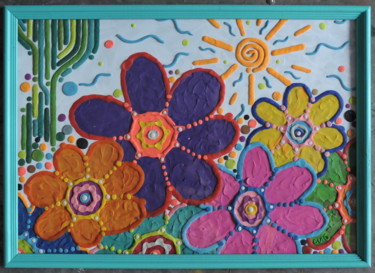 Картина под названием "Пластилиновый день" - Сиб, Подлинное произведение искусства, Цветные карандаши