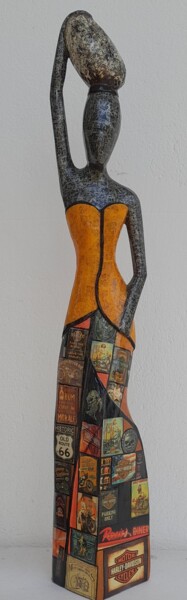 Скульптура под названием "elegante" - Siberil Rey, Подлинное произведение искусства, Дерево