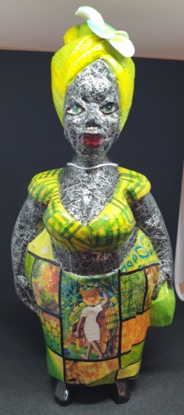 Sculpture intitulée "Mini Awoulaba 3" par Siberil Rey, Œuvre d'art originale, Bois