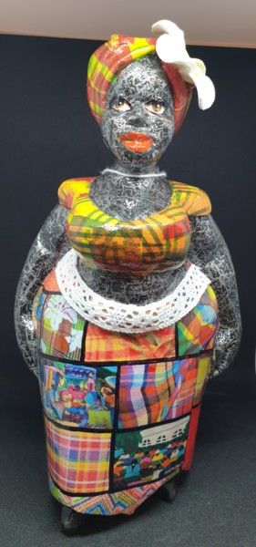 Sculpture intitulée "Mini Awoulaba 5" par Siberil Rey, Œuvre d'art originale, Bois