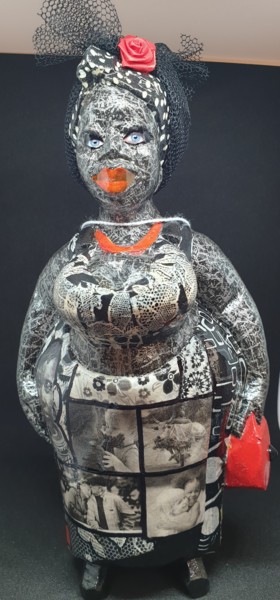 Escultura titulada "mini Awoulaba 7" por Siberil Rey, Obra de arte original, Madera