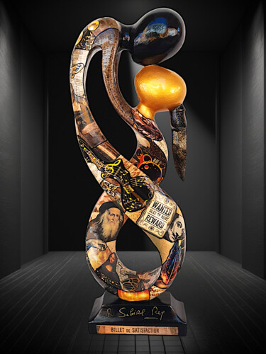 Skulptur mit dem Titel "endless love" von Siberil Rey, Original-Kunstwerk, Holz