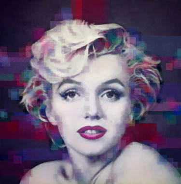 Collages titulada "Marilyn" por Sibilla Bjarnason, Obra de arte original, Collages Montado en Bastidor de camilla de madera