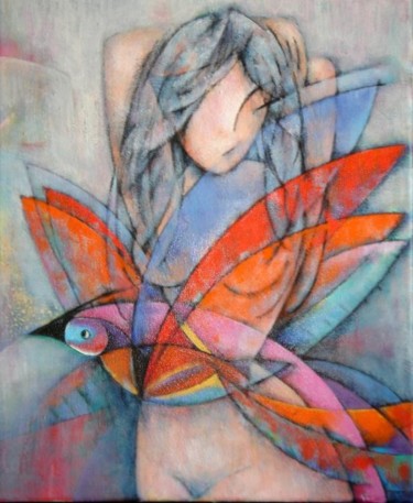 Pittura intitolato "Bird" da Sibilla Bjarnason, Opera d'arte originale