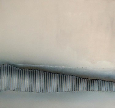 Schilderij getiteld "Composition in grey…" door Sibilla Bjarnason, Origineel Kunstwerk