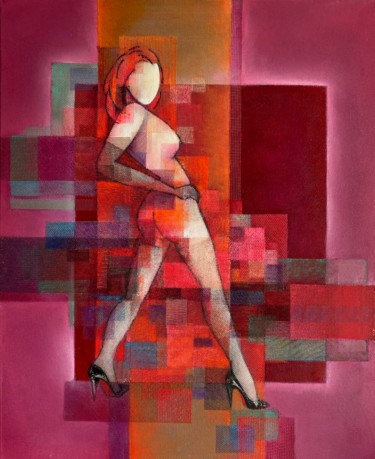 Collages titulada "Moulin Rouge" por Sibilla Bjarnason, Obra de arte original, Collages Montado en Bastidor de camilla de ma…