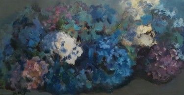 Peinture intitulée "harmonie en bleu" par Sibylle Du Peloux, Œuvre d'art originale, Acrylique