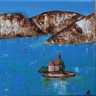 Pintura titulada "Lac de Serre-Ponçon" por Sibylle Jauffret, Obra de arte original, Acrílico
