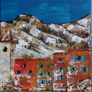 Painting titled "Village provençal" by Sibylle Jauffret, Original Artwork, Acrylic