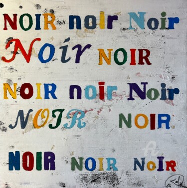 Peinture intitulée "Noir - Wall" par Siddharta, Œuvre d'art originale, Acrylique Monté sur Panneau de bois